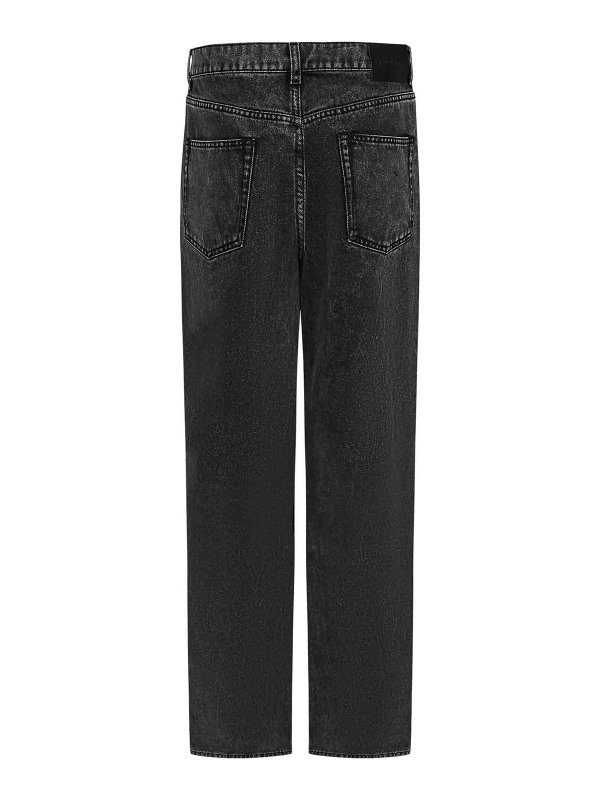ALEXANDER MCQUEEN: bootcut jeans online - Black Faded Cotton Denim Baggy Jeans