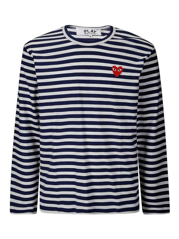 PLAY COMME DES GARÇONS UnisexPrintedLogo Comme des Garçons Play T-Shirt Logo Print - Dark Blue|AXT0100511