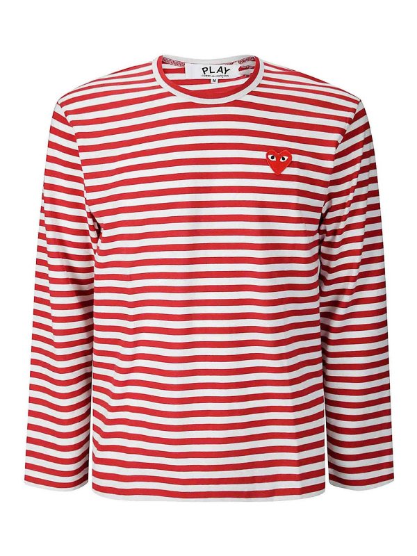 Comme des Garçons Play: t-shirts - T-Shirt Red Emblem
