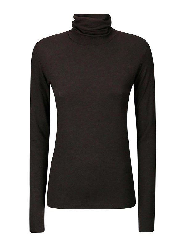 HIRA: t-shirts - Basic Modal High Neck Tshirt