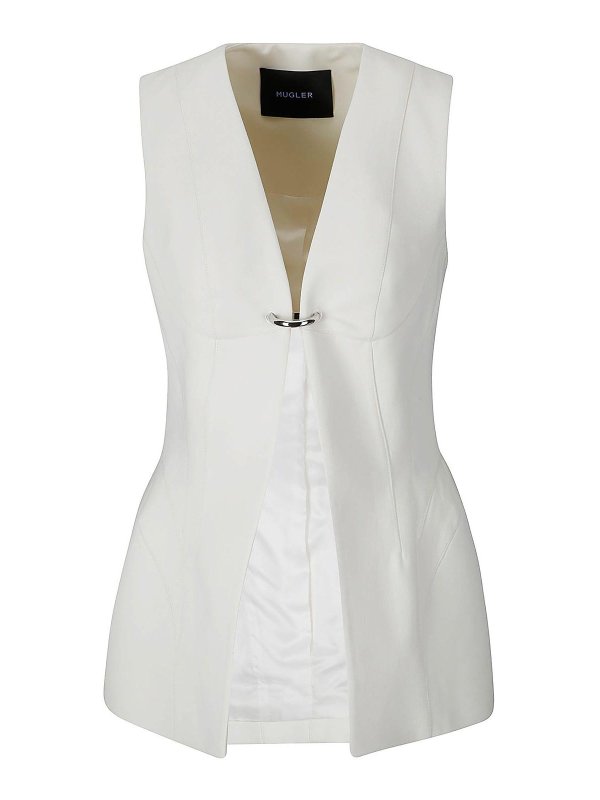 MUGLER: ベスト＆チョッキ - ウェストコート/ジレ - クリーム