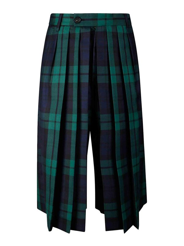 SETCHU: pantaloni shorts - Pantaloni Hakama in tartan