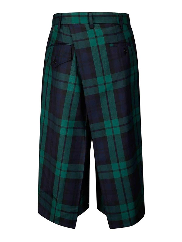SETCHU: pantaloni shorts online - Pantaloni Hakama in tartan