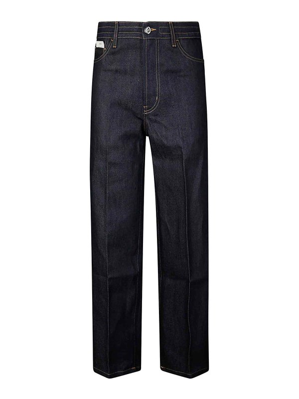 SETCHU: casual trousers - Denim Paper Cropped