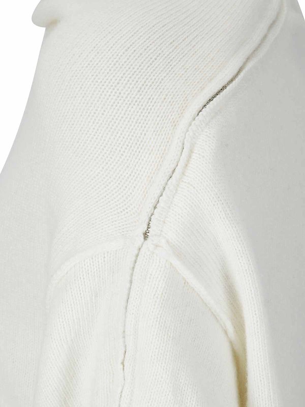 The Best Shops STEFANO MORTARI: Suéteres con cuello pico - Suéter Cuello Redondo - Crema