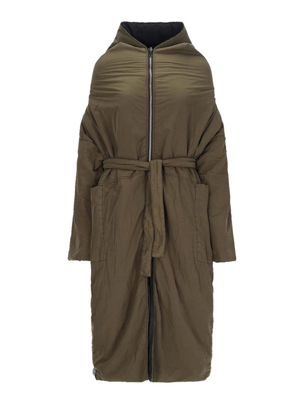 KIMONORAIN: padded jackets - Maxi Down Jacket With Hood