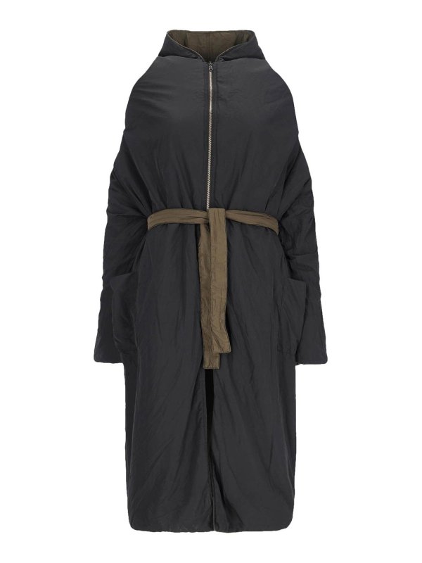 KIMONORAIN: padded jackets online - Maxi Down Jacket With Hood