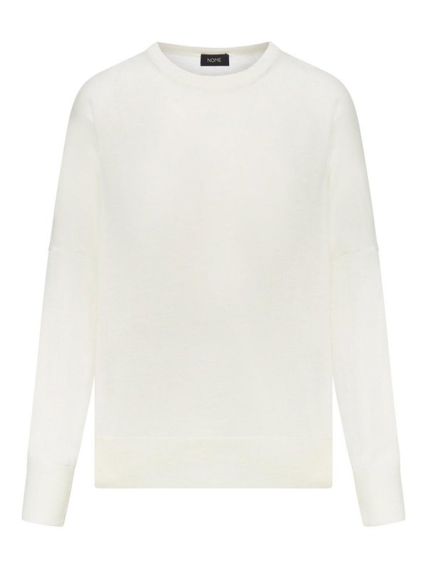 NOME: Suéteres con cuello pico - Suéter Cuello Redondo - Blanco