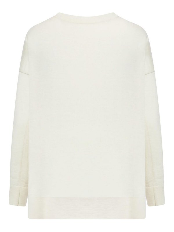 ROBERTO COLLINA: Strickpullover mit Rundhalsausschnitt online - Rundhalspullover - Weiß