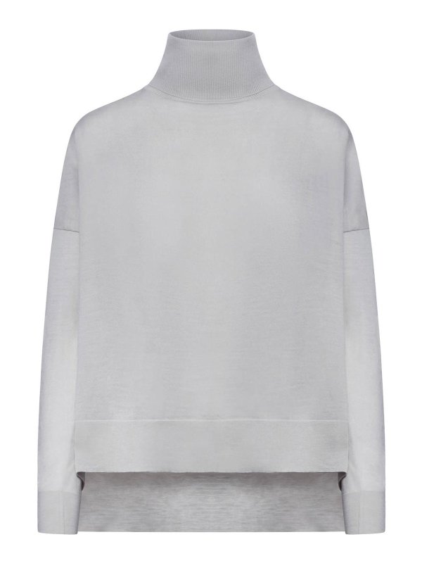 ROBERTO COLLINA: Strickpullover mit Rundhalsausschnitt - Rundhalspullover - Grau