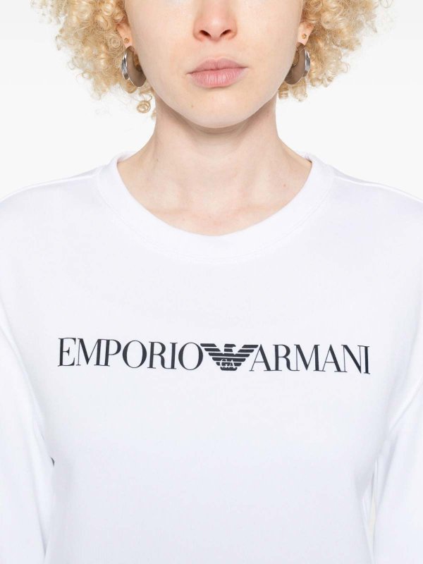 The Best Shops EMPORIO ARMANI: Sweatshirts & Sweaters - Logo Cotton Sweatshirt