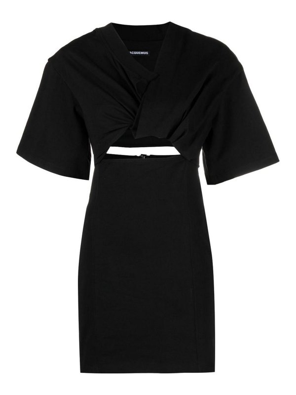 JACQUEMUS: Knielange Kleider - Knielanges Kleid - Schwarz