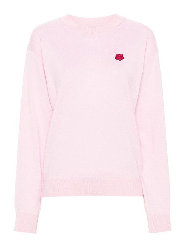 KENZO: Strickpullover mit Rundhalsausschnitt - Rundhalspullover - Nude