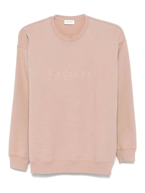 SAINT LAURENT: Sweatshirts & Sweaters - Logo Cotton Sweatshirt