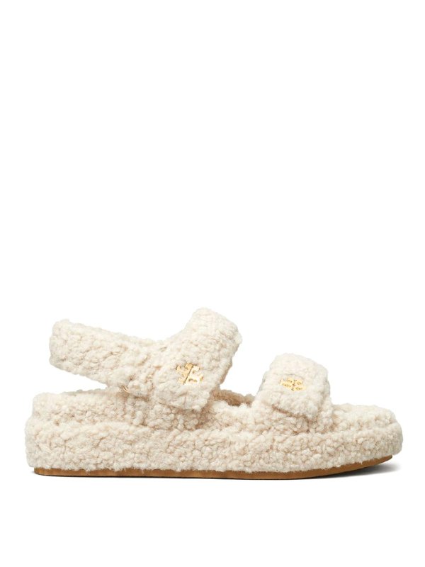 TORY BURCH: sandals - Kira Shearling Sandals