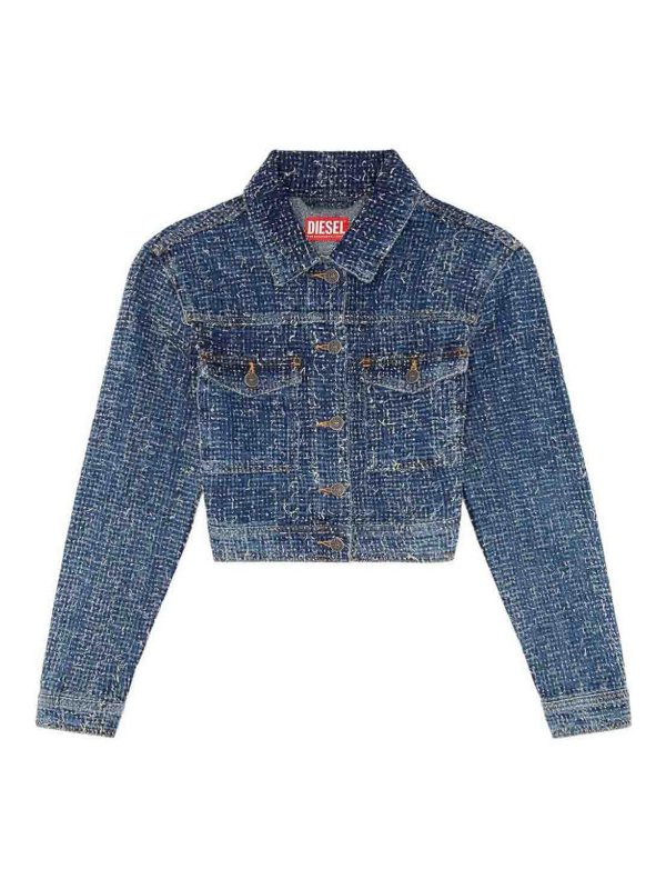 DIESEL: Strickpullover mit Rundhalsausschnitt - Rundhalspullover - Blau