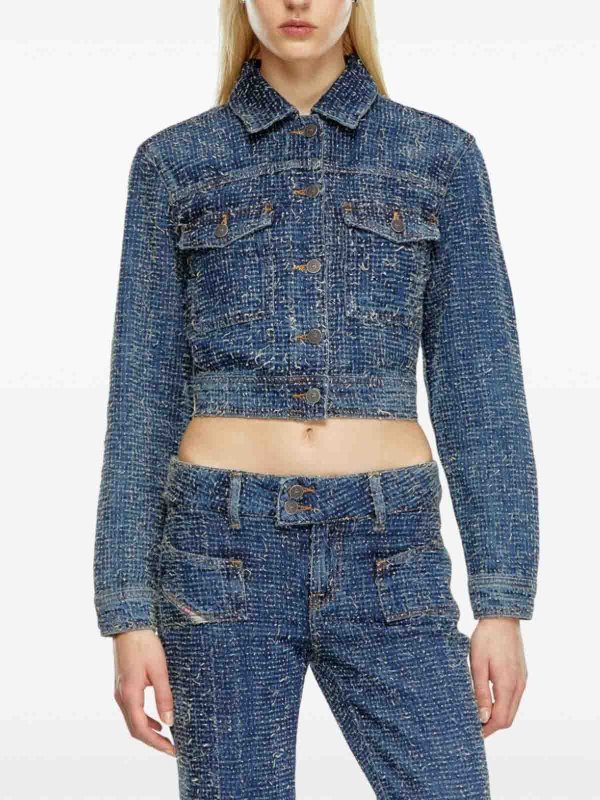 DIESEL: Strickpullover mit Rundhalsausschnitt online - Rundhalspullover - Blau