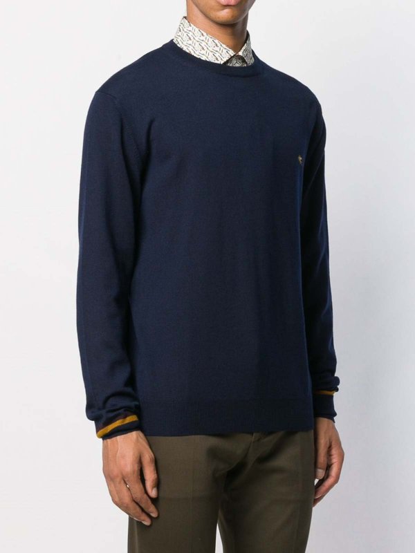 The Best Shops ETRO: Strickpullover mit Rundhalsausschnitt - Rundhalspullover - Blau