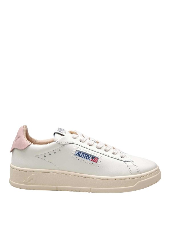 AUTRY: trainers - Dallas Sneakers in White/Pink Leather