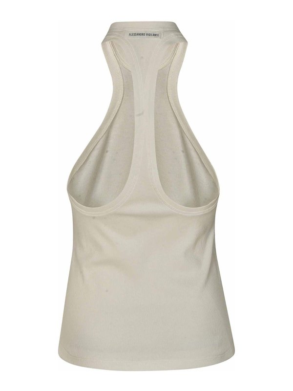 ALESSANDRO VIGILANTE: Tops y camisetas sin mangas online - Top - Blanco