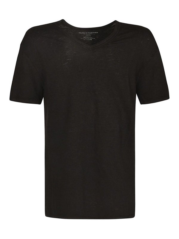 Majestic Filatures: クルーネック - クルーネック - 黒