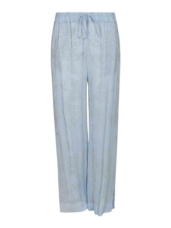P.A.R.O.S.H.: casual trousers - Trousers Clear Blue
