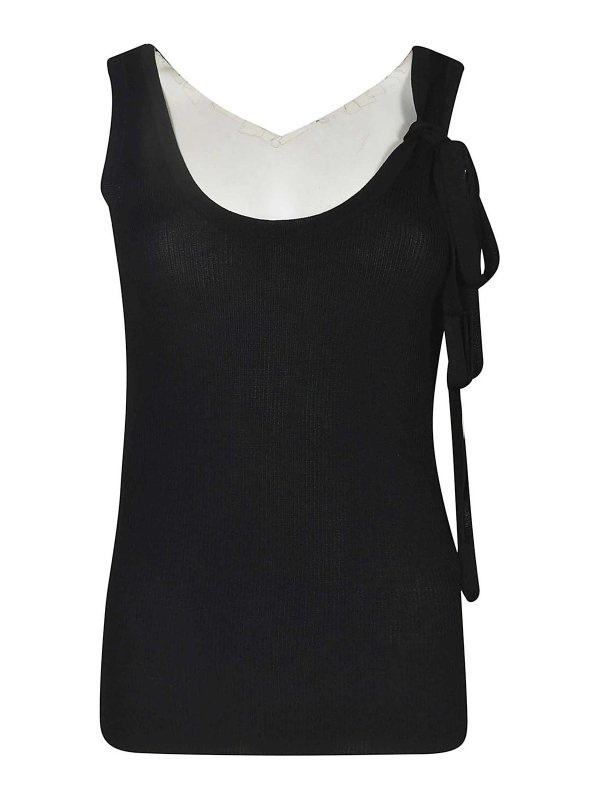 P.A.R.O.S.H.: Strickpullover mit Rundhalsausschnitt - Rundhalspullover - Schwarz