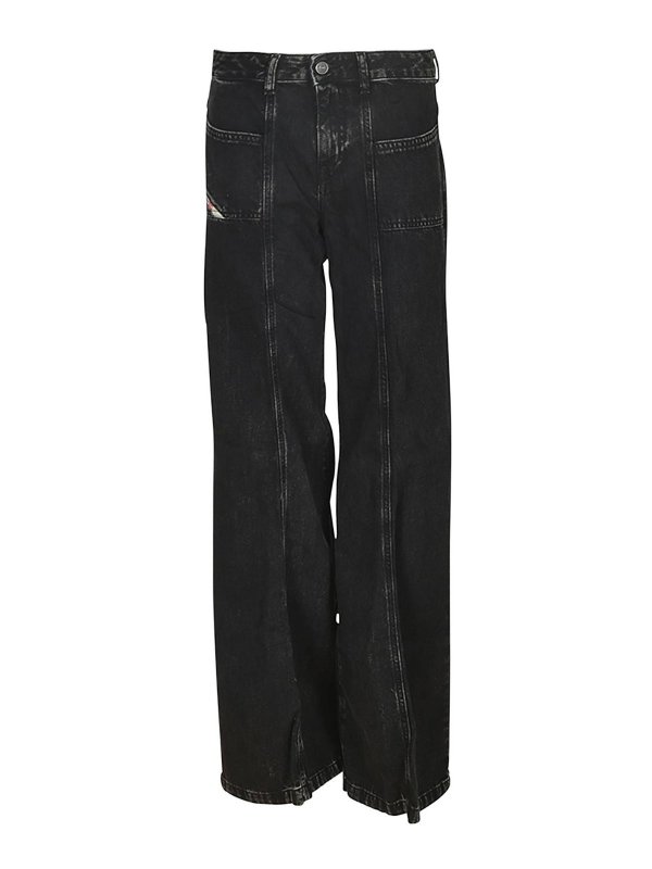 DIESEL: Pantalones casual - Pantalón Casual - Negro