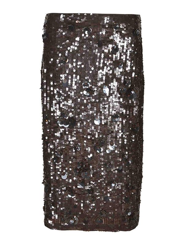 P.A.R.O.S.H.: ニーレングススカート＆ミディ丈 - 膝丈/ミディスカート - ブラウン