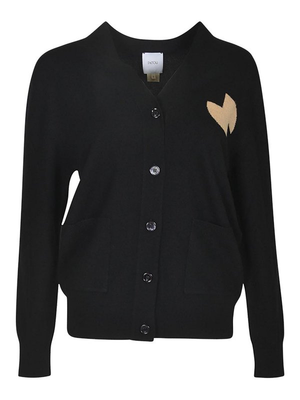 PATOU: cardigans - Sweater Black
