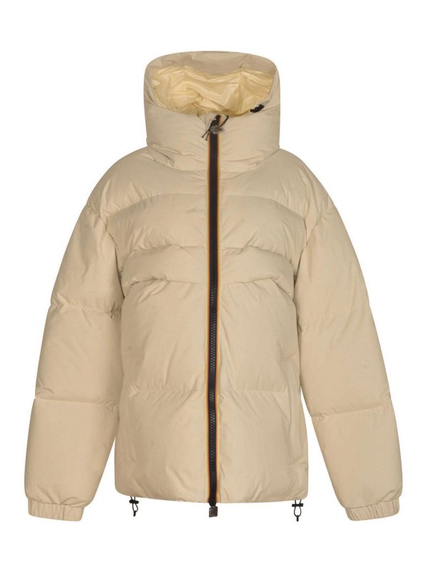 K-WAY: short coats - CoatBeige