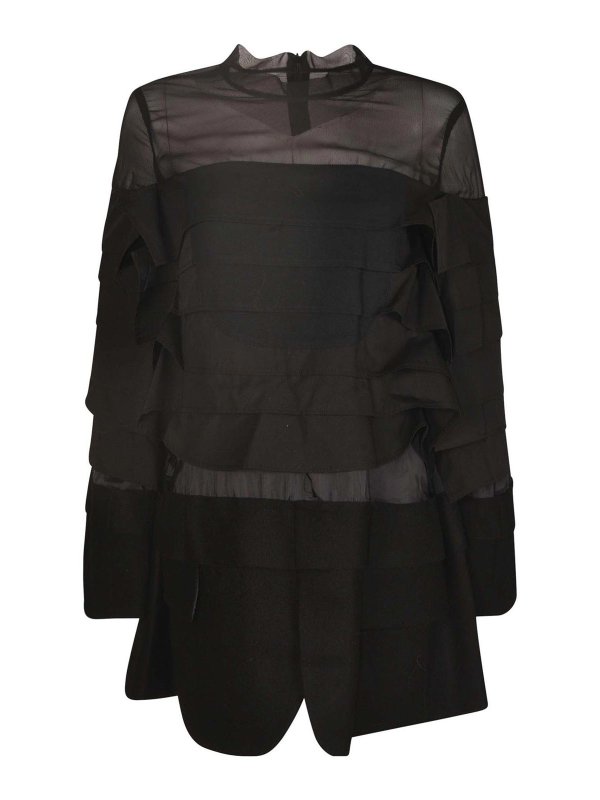 Sacai: knee length dresses - Dress Black