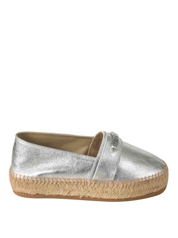 MOSCHINO: Loafers & Slippers - Flat Shoes Silver