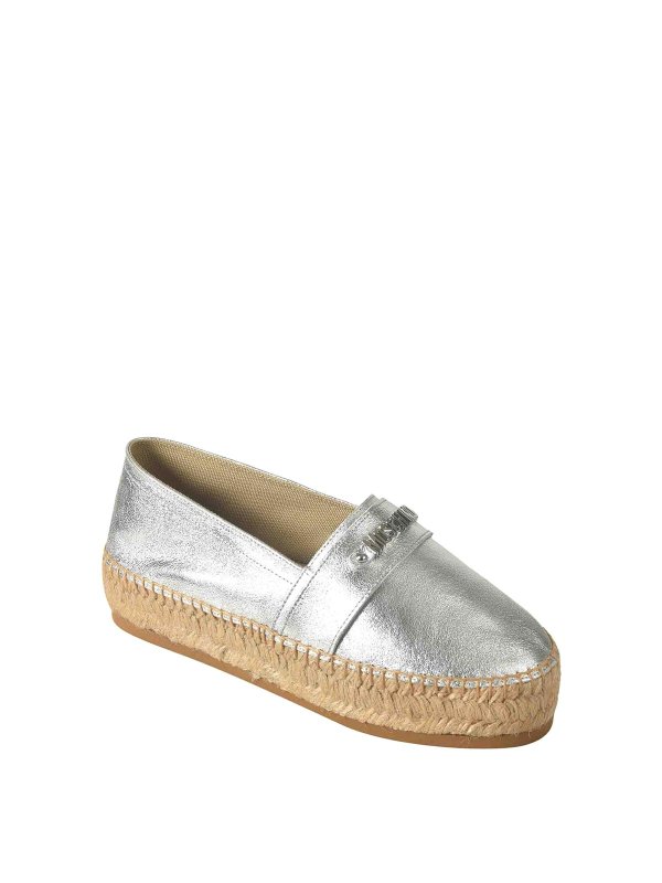 MOSCHINO: Loafers & Slippers online - Flat Shoes Silver