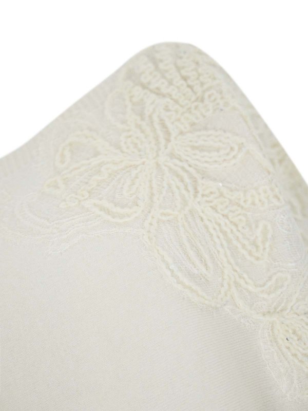 The Best Shops D.EXTERIOR: Strickpullover mit Rundhalsausschnitt - Rundhalspullover - Weiß