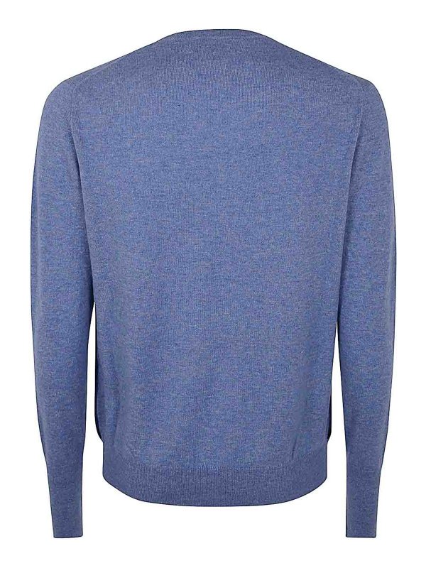 BALLANTYNE: Strickpullover mit V-Ausschnitt online - V-Pullover - Blau