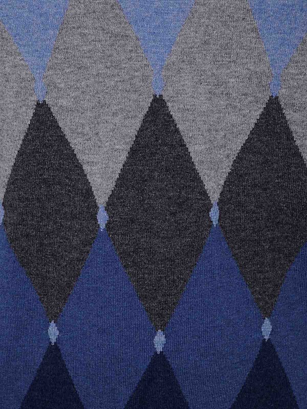 The Best Shops BALLANTYNE: Strickpullover mit V-Ausschnitt - V-Pullover - Blau