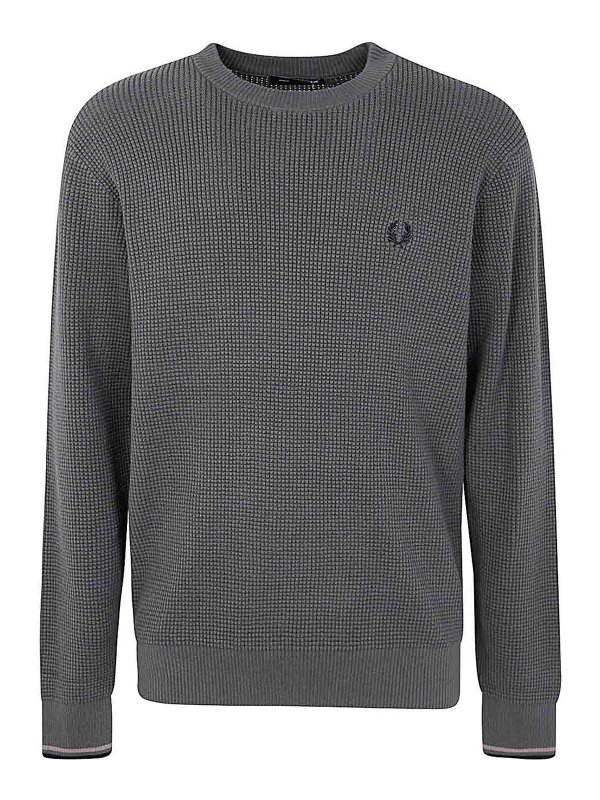 FRED PERRY: Suéteres con cuello pico - Suéter Cuello Redondo - Verde