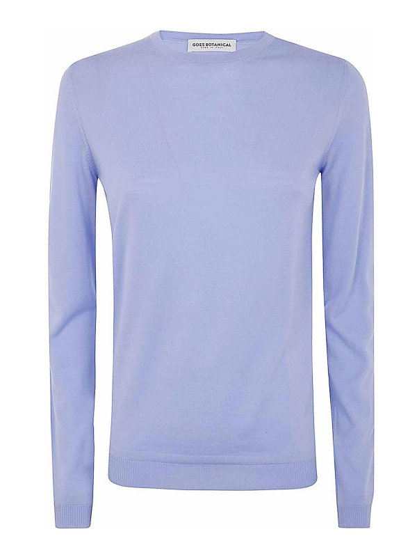 GOES BOTANICAL: Strickpullover mit Rundhalsausschnitt - Rundhalspullover - Blau