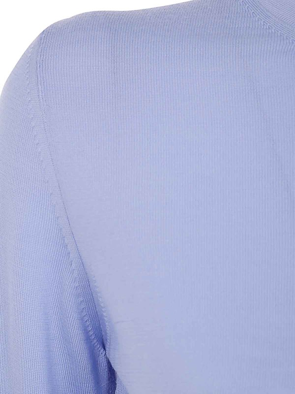 The Best Shops GOES BOTANICAL: Strickpullover mit Rundhalsausschnitt - Rundhalspullover - Blau