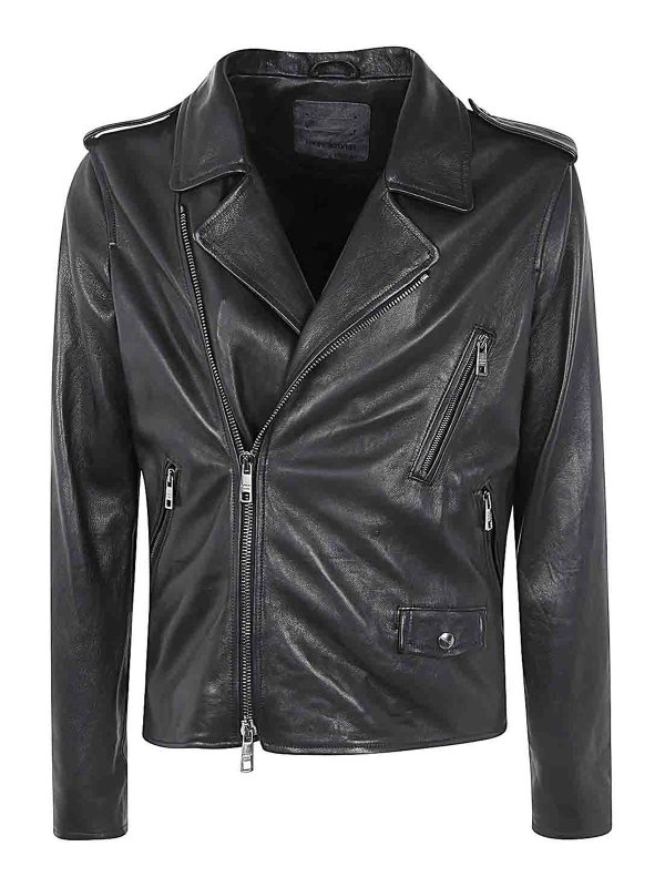 GIORGIO BRATO: leather jacket - Eco Sheepskin Biker Jacket