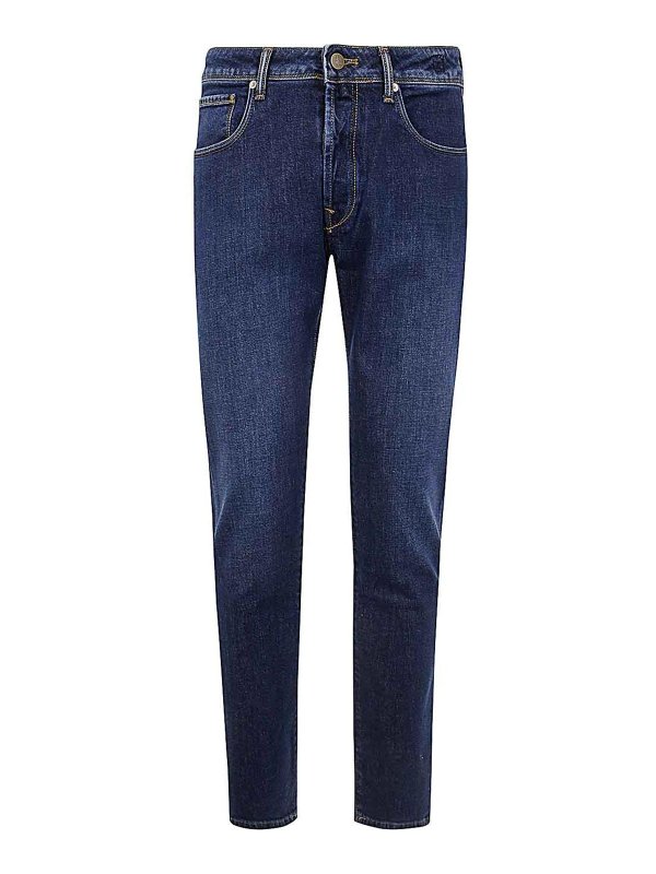 INCOTEX BLUE DIVISION: straight leg jeans - 5 Pocket Denim Stretch Wash 2