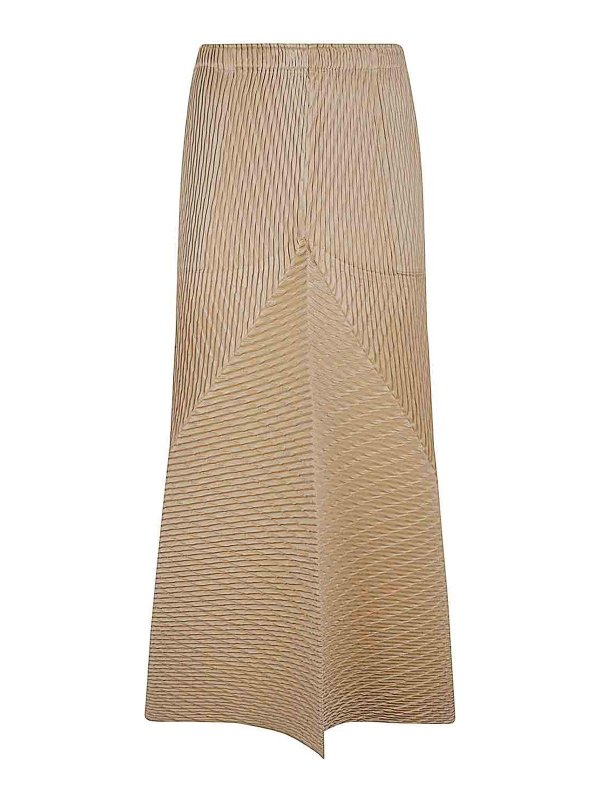 PLEATS PLEASE ISSEY MIYAKE: Knielange und Midi Röcke - Midirock - Nude