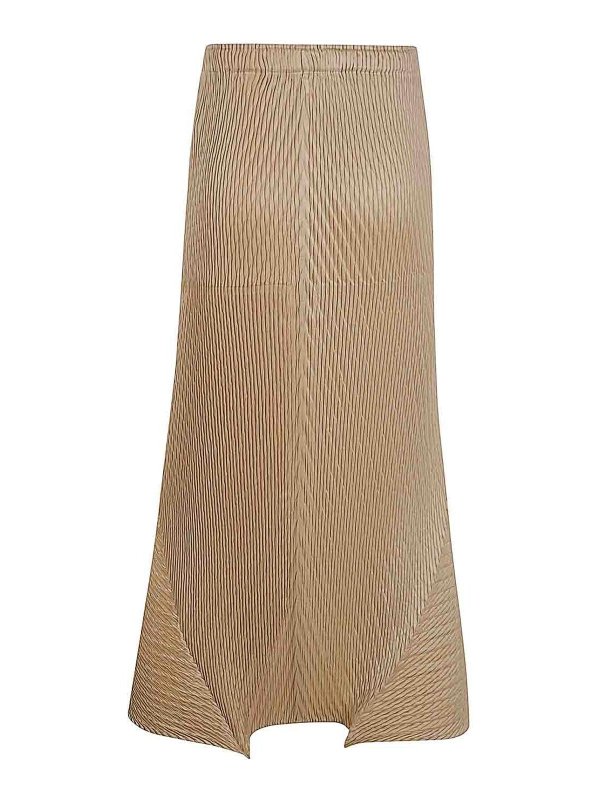 PLEATS PLEASE ISSEY MIYAKE: Knielange und Midi Röcke online - Midirock - Nude
