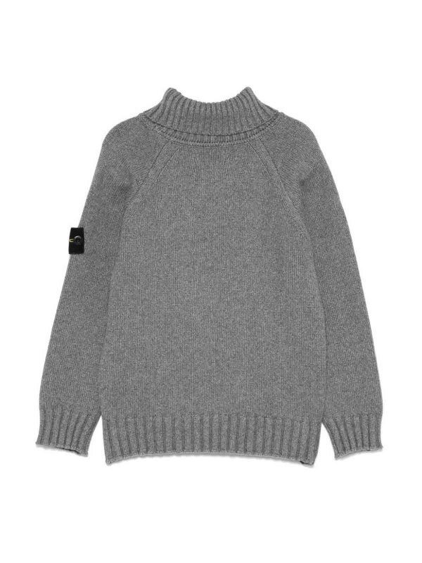 The Best Shops Stone Island Junior: Strickpullover mit Rundhalsausschnitt - Rundhalspullover - Grau