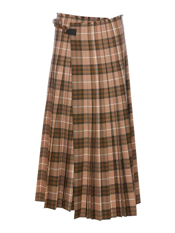 BURBERRY: ニーレングススカート＆ミディ丈 - 膝丈/ミディスカート - ブラウン