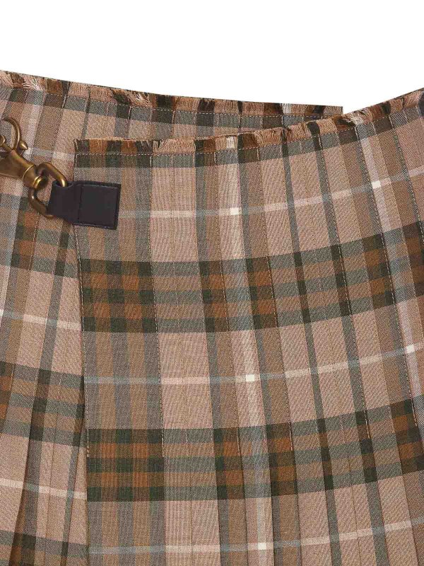 膝丈/ミディスカート - ブラウン shop online: BURBERRY