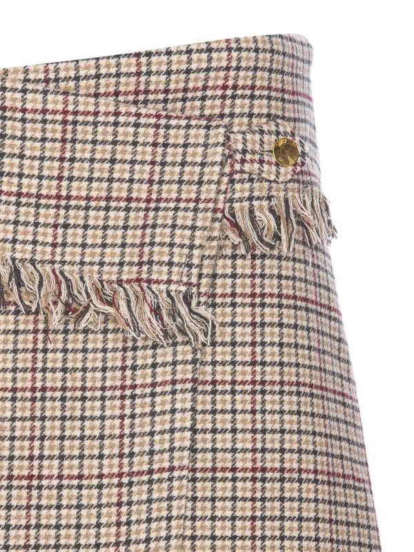 Multicolor Check Mix Skirt shop online: GANNI