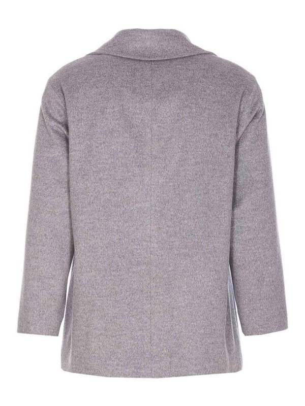 HERNO: short coats online - Grey Coat