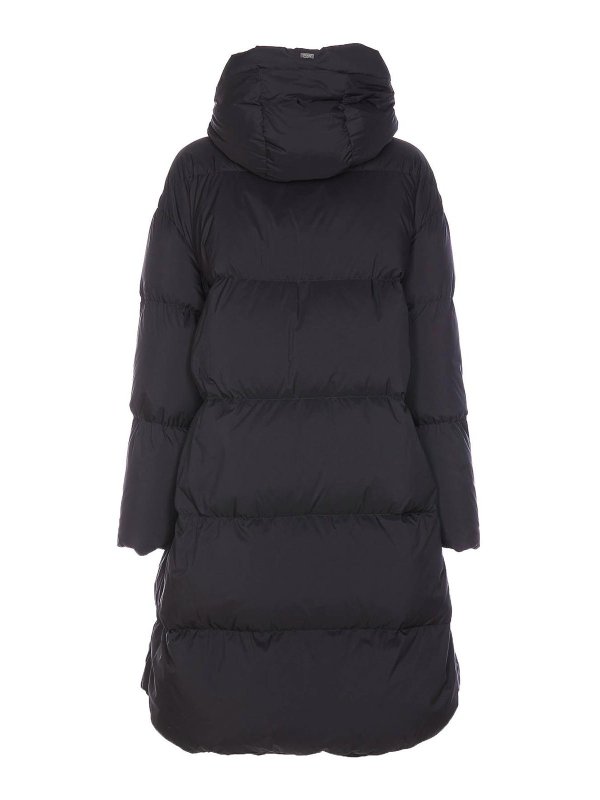HERNO: padded jackets online - Black A-Shape Down Jacket